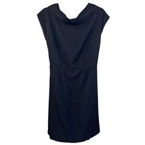 2b RYCH Black Cowl Neck Bow Back Sleeveless Cocktail Midi Dress Size 8